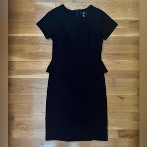 Black tailored peplum dress